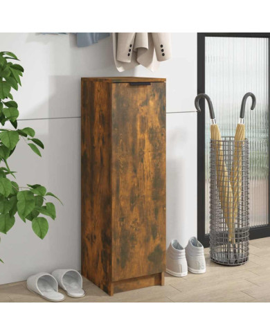 Meuble à chaussures Chêne fumé 30x35x100 cm Bois d'ingénierie | Mobilier & Déco