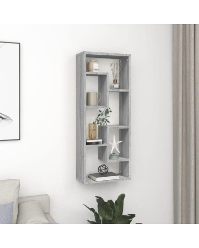 Étagère murale Sonoma gris 36x16x90 cm Bois d'ingénierie | Mobilier & Déco