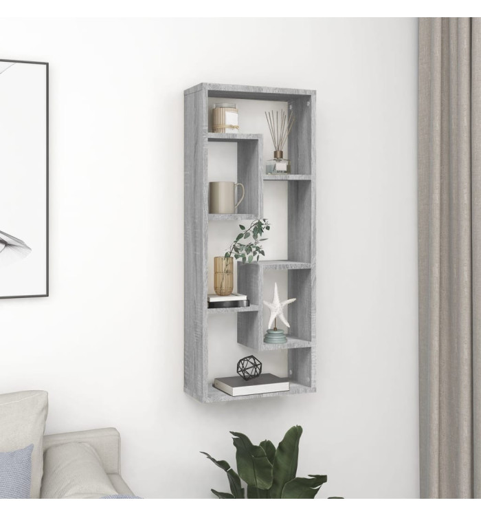 Étagère murale Sonoma gris 36x16x90 cm Bois d'ingénierie | Mobilier & Déco