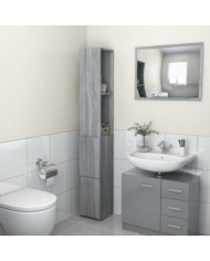 Armoire de bain sonoma gris 25x26,5x170 cm bois d'ingénierie | Mobilier & Déco