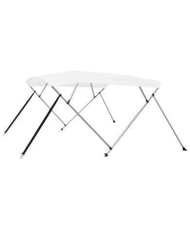 Auvent bimini à 4 arceaux Blanc 243x196x137 cm | Mobilier & Déco