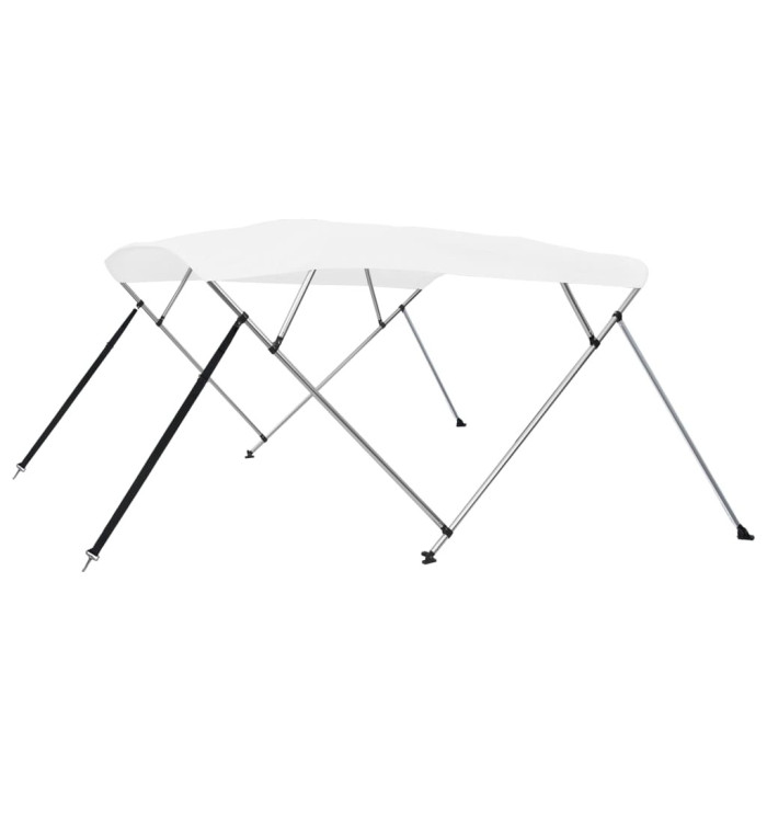 Auvent bimini à 4 arceaux Blanc 243x196x137 cm | Mobilier & Déco