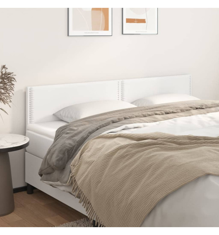 Têtes de lit 2 pcs Blanc 100x5x78/88 cm Similicuir | Mobilier & Déco