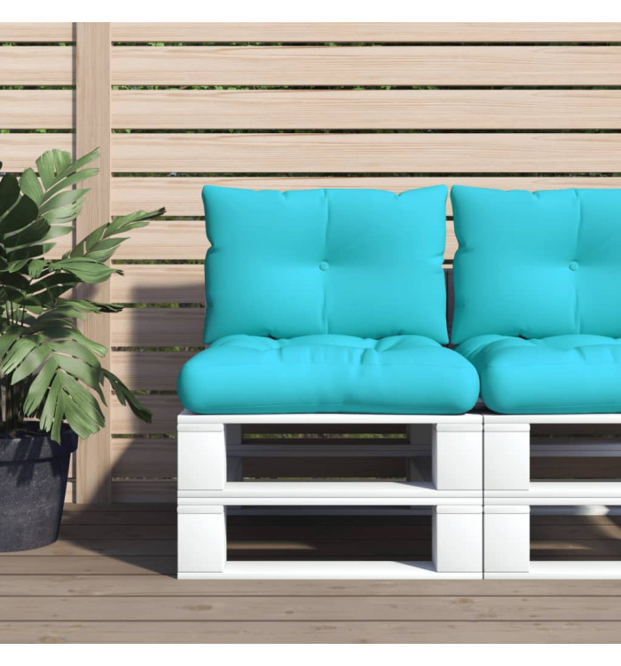 Coussins de palette lot de 2 turquoise tissu Oxford | Mobilier & Déco