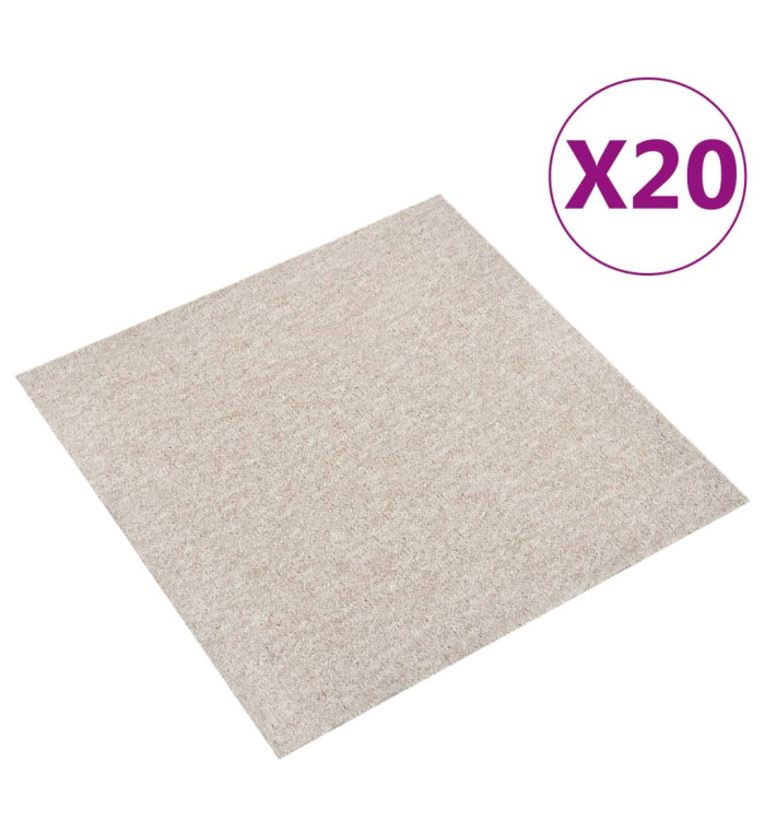 Dalles de tapis de sol 20 pcs 5 m² 50x50 cm Beige clair | Mobilier & Déco