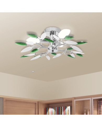 Plafonnier et bras en forme de feuille Acrylique 3 ampoules E14 | Mobilier & Déco