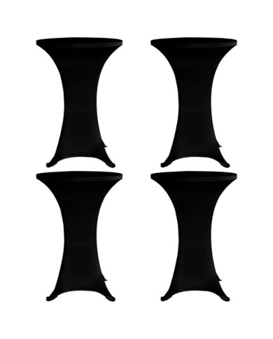 Housses élastiques de table Ø 60 cm Noir 4 pcs | Mobilier & Déco