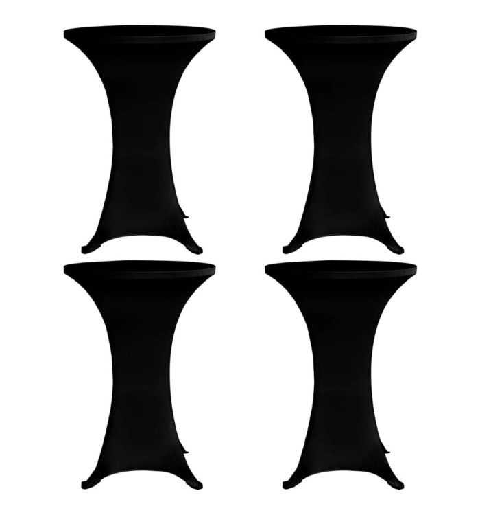 Housses élastiques de table Ø 60 cm Noir 4 pcs | Mobilier & Déco