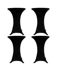 Housses élastiques de table Ø 60 cm Noir 4 pcs | Mobilier & Déco