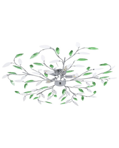 Plafonnier à bras en cristal acrylique 5 ampoules E14 Vert | Mobilier & Déco