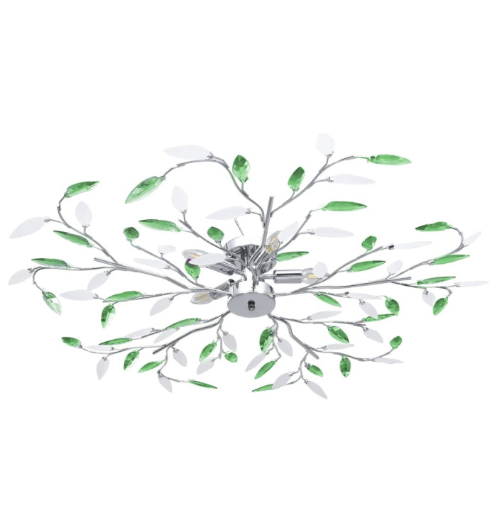 Plafonnier à bras en cristal acrylique 5 ampoules E14 Vert | Mobilier & Déco