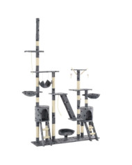 Arbre à chat et griffoirs 230-250 cm Empreintes de pattes Gris | Mobilier & Déco