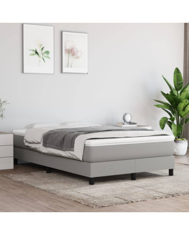 Sommier à lattes de lit avec matelas Gris clair 120x200cm Tissu | Mobilier & Déco