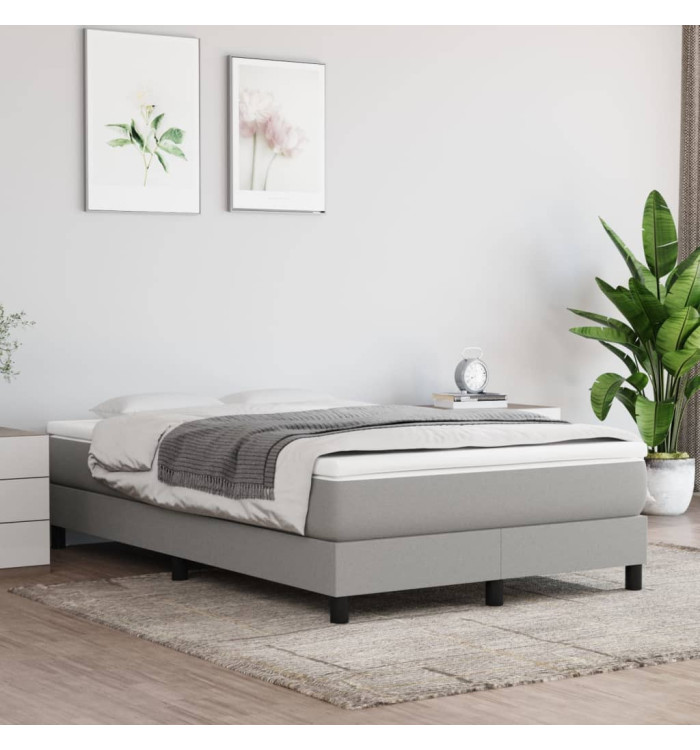Sommier à lattes de lit avec matelas Gris clair 120x200cm Tissu | Mobilier & Déco
