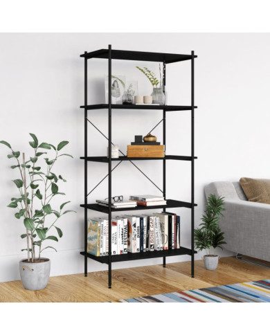 Étagère à 5 niveaux Noir 80x40x163 cm | Mobilier & Déco