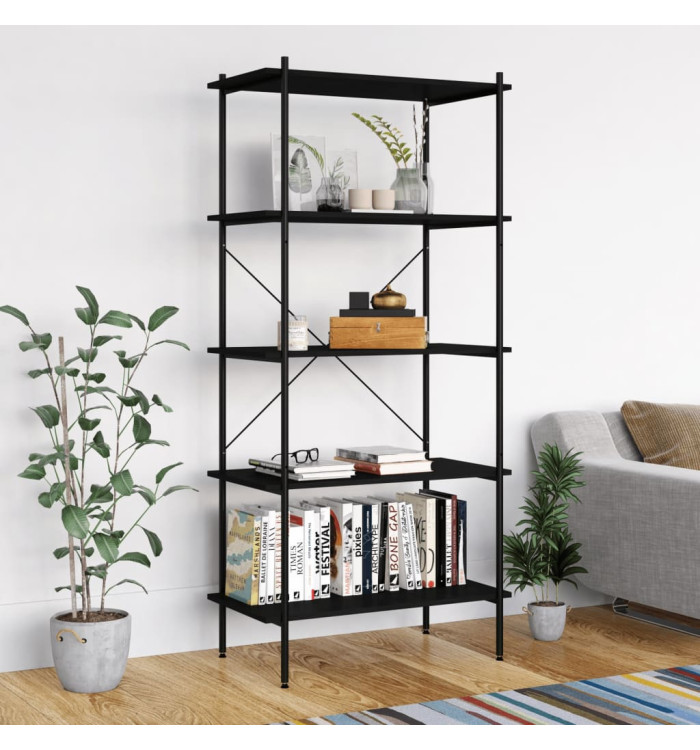 Étagère à 5 niveaux Noir 80x40x163 cm | Mobilier & Déco