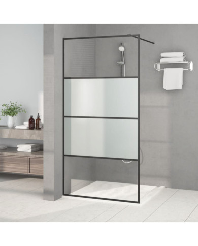 Paroi de douche Noir 100x195 cm Verre ESG demi-dépoli | Mobilier & Déco