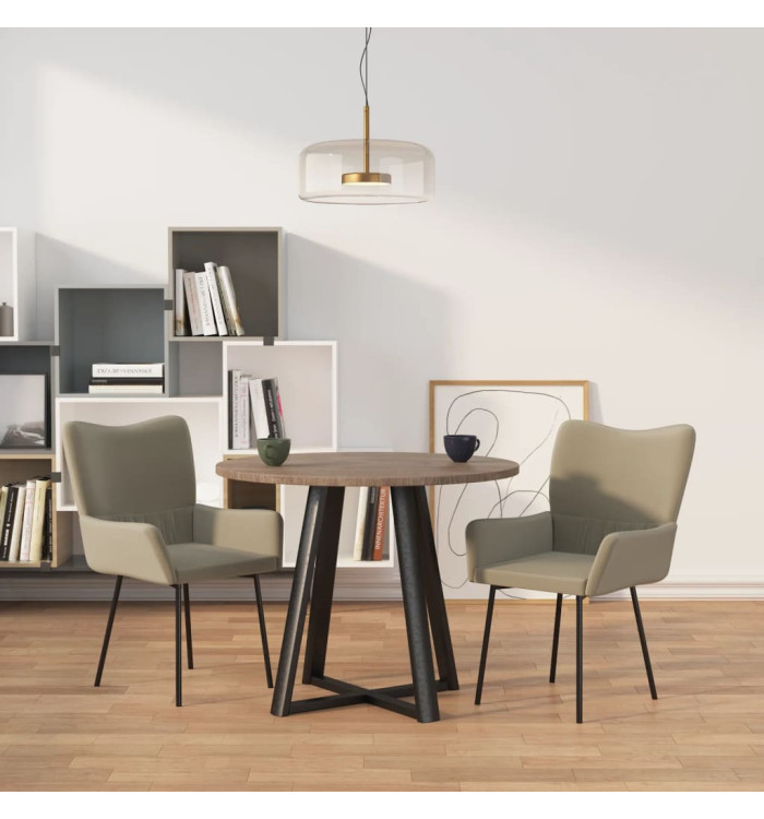 Chaises à manger lot de 2 Gris clair Velours | Mobilier & Déco