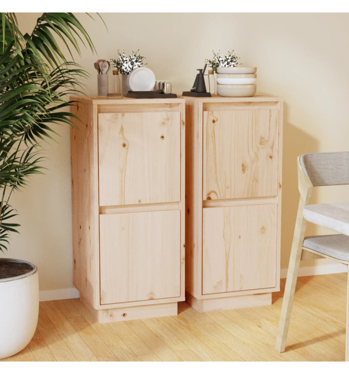 Buffets 2 pcs 31,5x34x75 cm Bois massif de pin | Mobilier & Déco