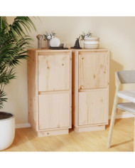 Buffets 2 pcs 31,5x34x75 cm Bois massif de pin | Mobilier & Déco