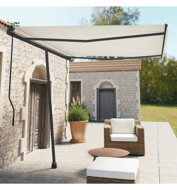 Jeu de poteaux d'auvent anthracite 300x245 cm fer | Mobilier & Déco