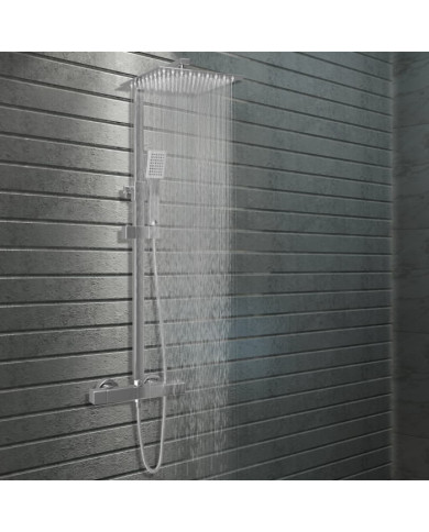 Ensemble de douche à deux têtes et thermostat Acier inoxydable | Mobilier & Déco