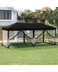 Tente de réception pliable avec parois Noir 3x6 m | Mobilier & Déco