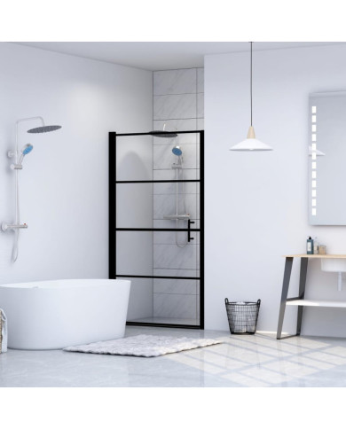 Porte de douche Verre trempé 81x195 cm Noir | Mobilier & Déco