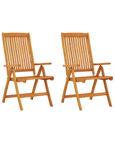 Chaises de jardin pliables lot de 2 Bois d'eucalyptus massif | Mobilier & Déco