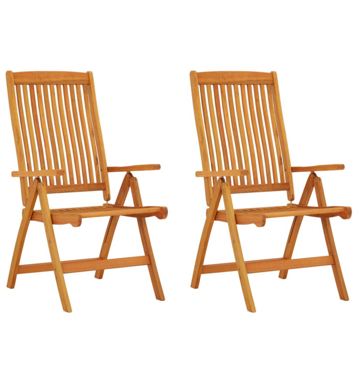 Chaises de jardin pliables lot de 2 Bois d'eucalyptus massif | Mobilier & Déco