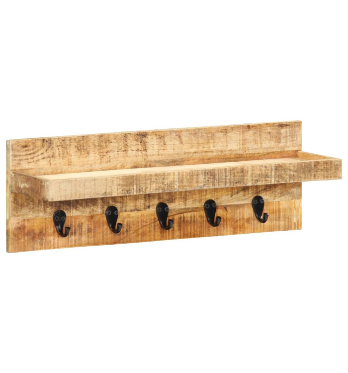 Porte-manteau mural 60x15x20 cm Bois de manguier brut solide | Mobilier & Déco