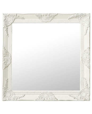 Miroir mural style baroque 60x60 cm Blanc | Mobilier & Déco