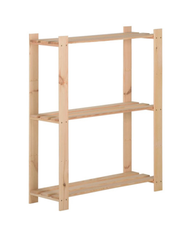 Étagère de stockage 3 niveaux 60x28,5x90 cm Bois de pin massif | Mobilier & Déco