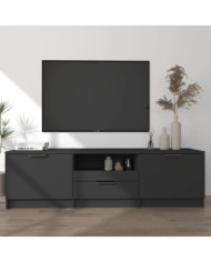 Meuble TV Noir 140x35x40 cm Bois d'ingénierie | Mobilier & Déco