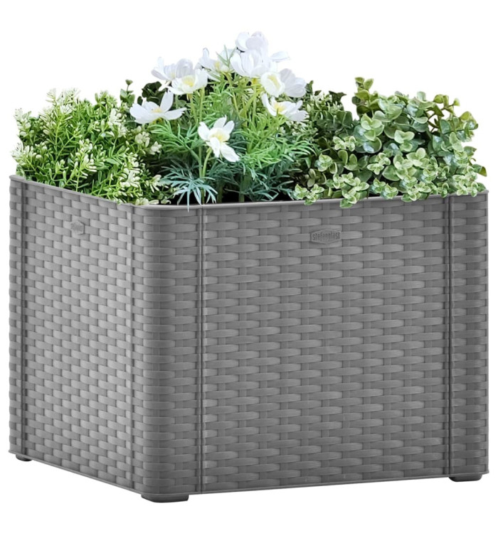 Lit surélevé de jardin avec système d'arrosage Gris 43x43x33 cm | Mobilier & Déco