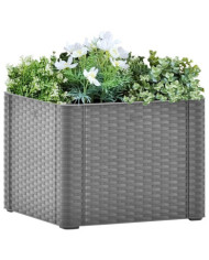 Lit surélevé de jardin avec système d'arrosage Gris 43x43x33 cm | Mobilier & Déco