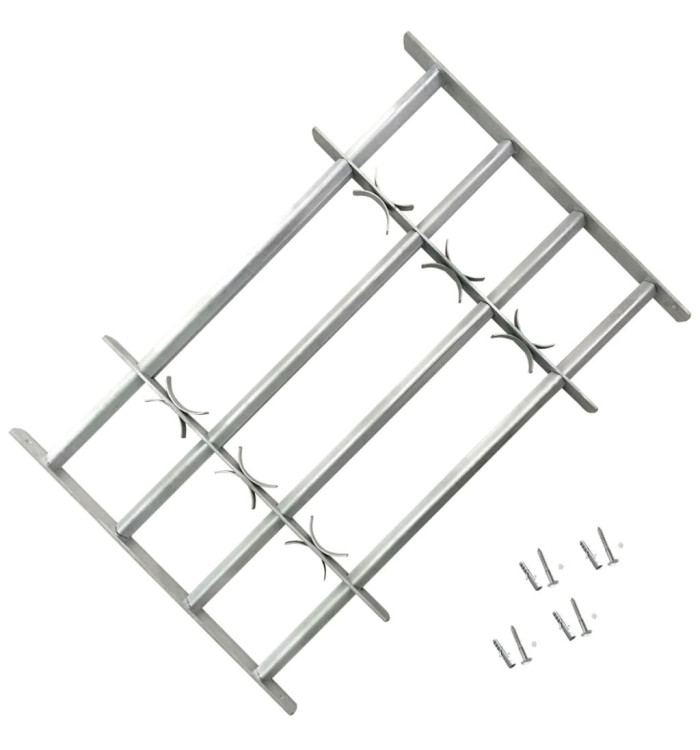 Grille réglable de sécurité de fenêtres et 4 barres 700-1050 mm | Mobilier & Déco