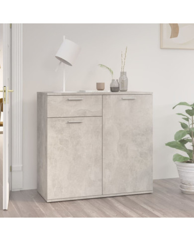 Buffet gris béton 80x36x75 cm bois d'ingénierie | Mobilier & Déco