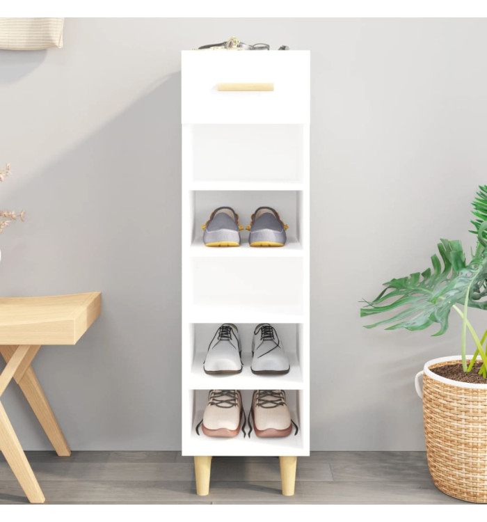Armoire à chaussures Blanc 30x35x105 cm Bois d'ingénierie | Mobilier & Déco