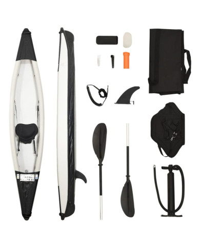 Kayak gonflable noir 375x72x31 cm polyester | Mobilier & Déco