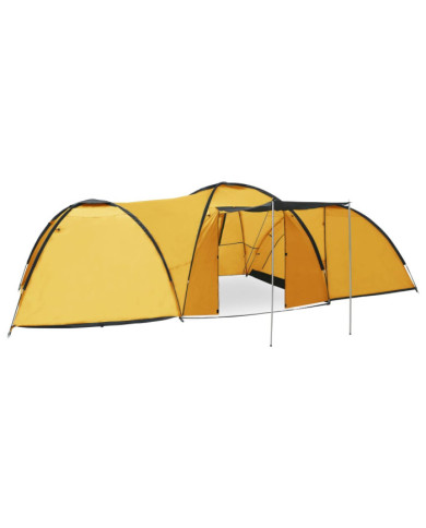 Tente igloo de camping 650x240x190 cm 8 personnes Jaune | Mobilier & Déco