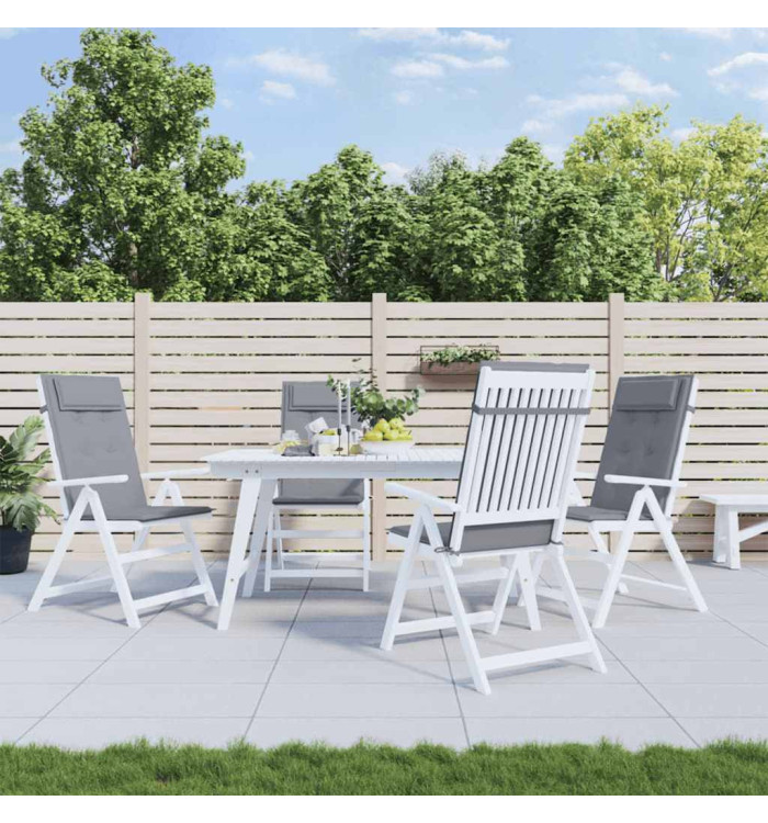 Coussins de chaise à dossier haut lot de 6 gris tissu oxford | Mobilier & Déco