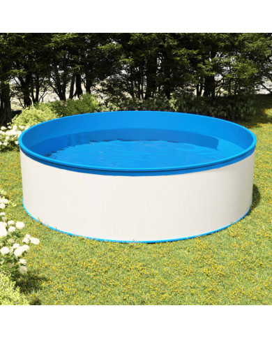 Piscine avec écumoire suspendue et pompe 350x90 cm Blanc | Mobilier & Déco