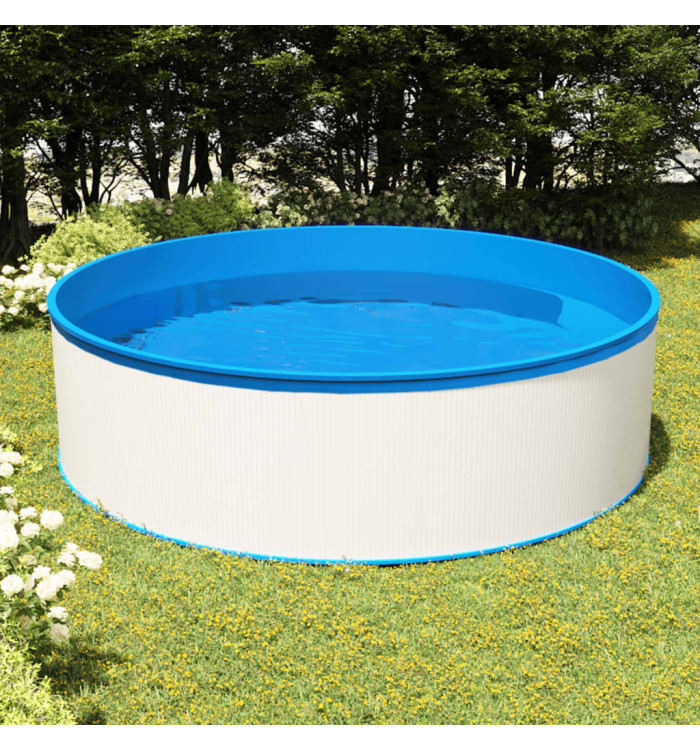 Piscine avec écumoire suspendue et pompe 350x90 cm Blanc | Mobilier & Déco