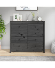 Armoire latérale Gris 100x40x90 cm Bois de pin massif | Mobilier & Déco