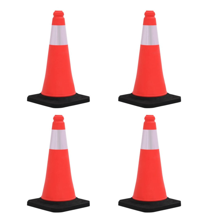 Cônes de signalisation réfléchissants à base lourde 4 pcs 50 cm | Mobilier & Déco