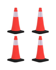 Cônes de signalisation réfléchissants à base lourde 4 pcs 50 cm | Mobilier & Déco