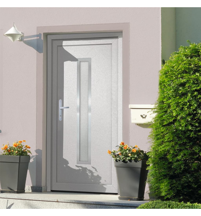 Porte d'entrée Blanc 98x200 cm PVC | Mobilier & Déco