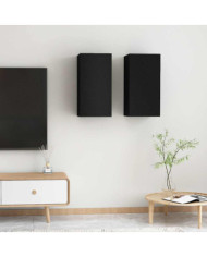 Meubles TV 2 pcs Noir 30,5x30x60 cm Bois d’ingénierie | Mobilier & Déco