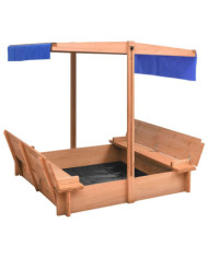 Bac à sable avec toit Bois de sapin 112x112x112 cm | Mobilier & Déco